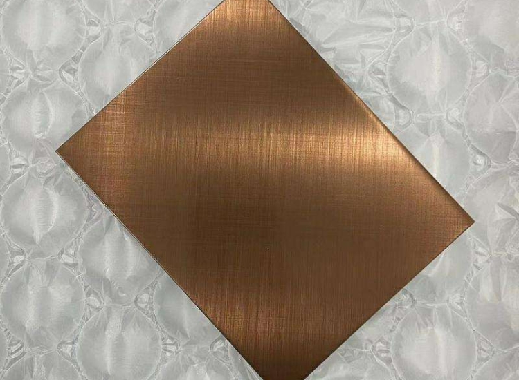 TẤM INOX XƯỚC CHÉO MÀU NÂU