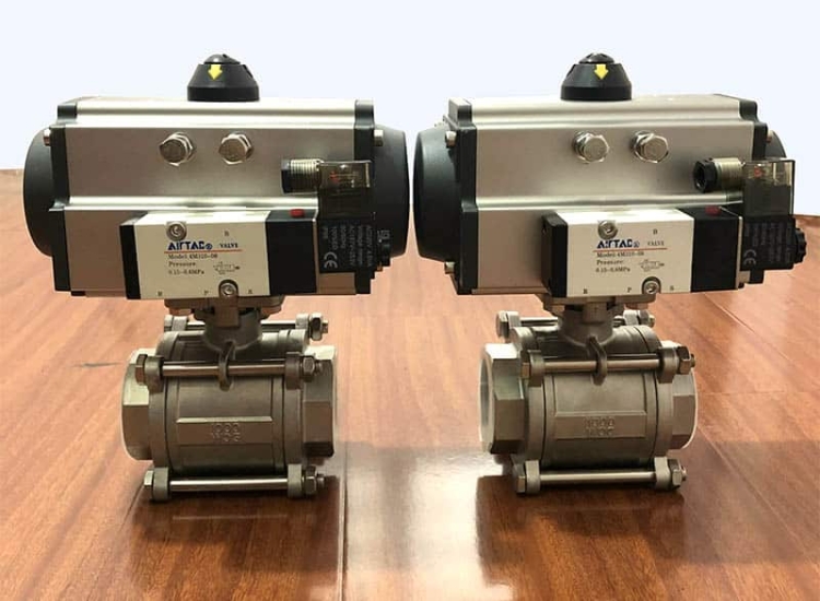 VAN BI INOX 2PC ĐIỀU KHIỂN KHÍ NÉN MẶT BÍCH